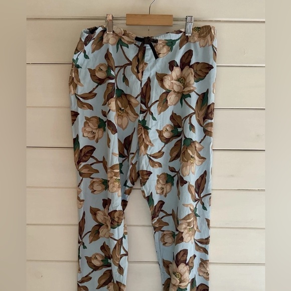 BED HEAD PAJAMA SET Sz SMALL Blue Brown Floral L/S Cotton 100% Fine Cotton USA - Picture 3 of 4